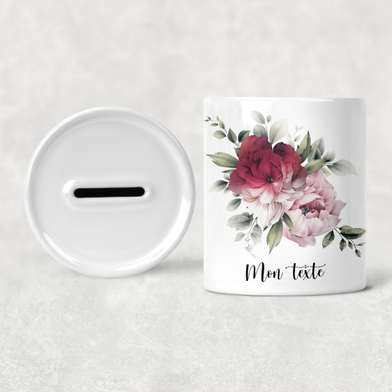 Salvadanaio per bambini personalizzato - Fiori