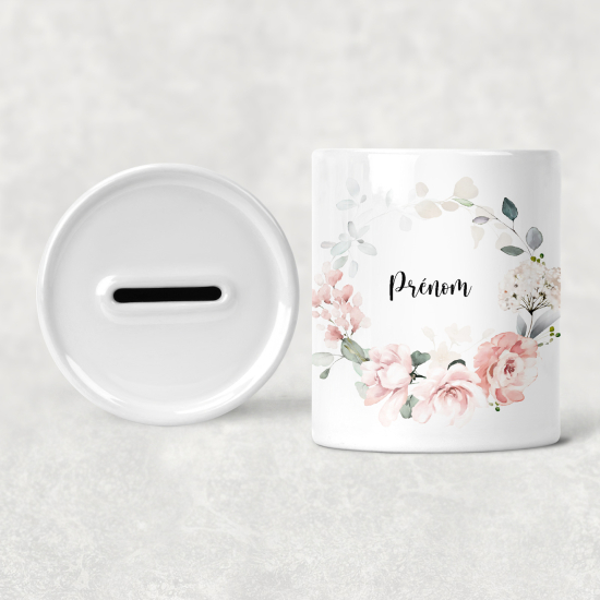 Salvadanaio per bambini personalizzato - Fiori