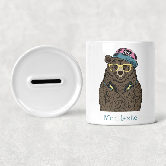 Salvadanaio per bambini personalizzato - Orso Musica