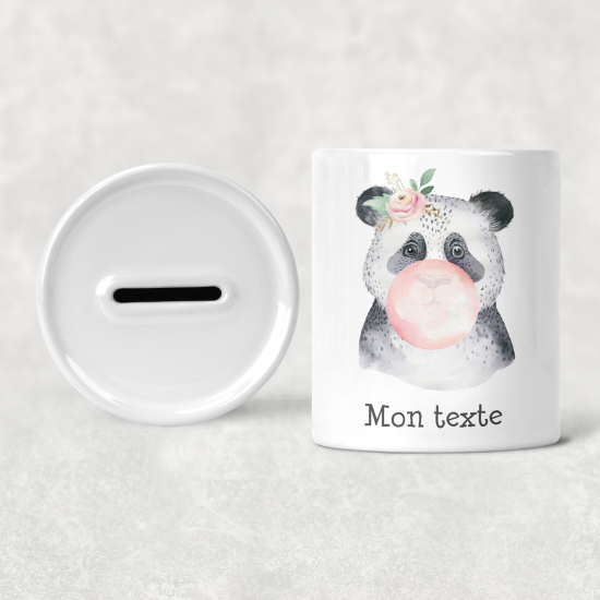 Salvadanaio per bambini personalizzato - Panda bolla