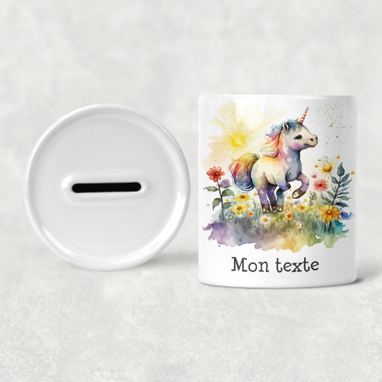 Salvadanaio per bambini personalizzato - Unicorno