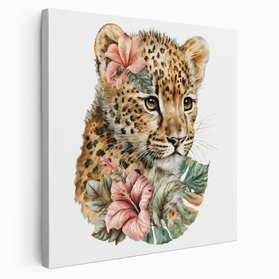 Stampa su tela Quadrata per Bambini - Leopardo