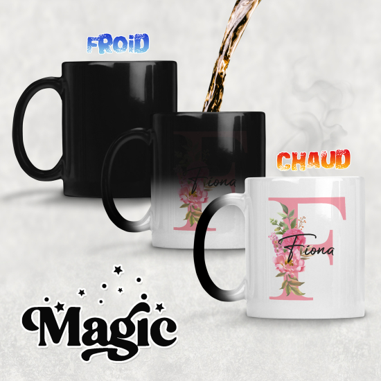 Tazza magica monogram personalizzata - Lettera F
