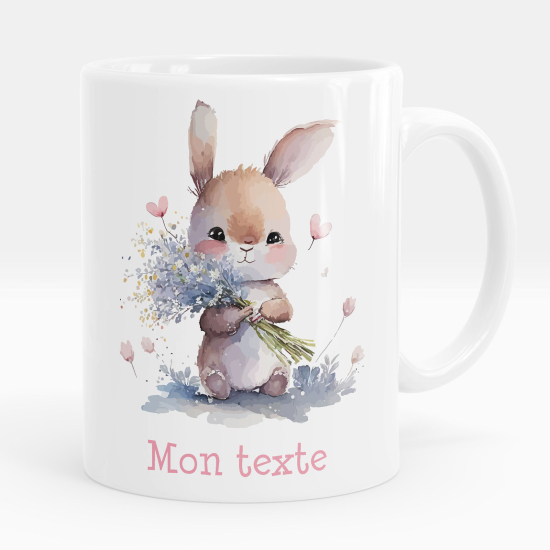 Tazza / Mug personalizzata - Coniglio fiori
