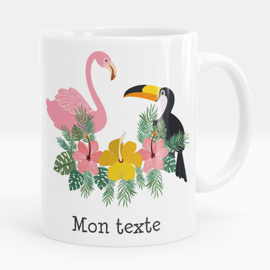 Tazza / Mug personalizzata - Fenicottero rosa e tucano