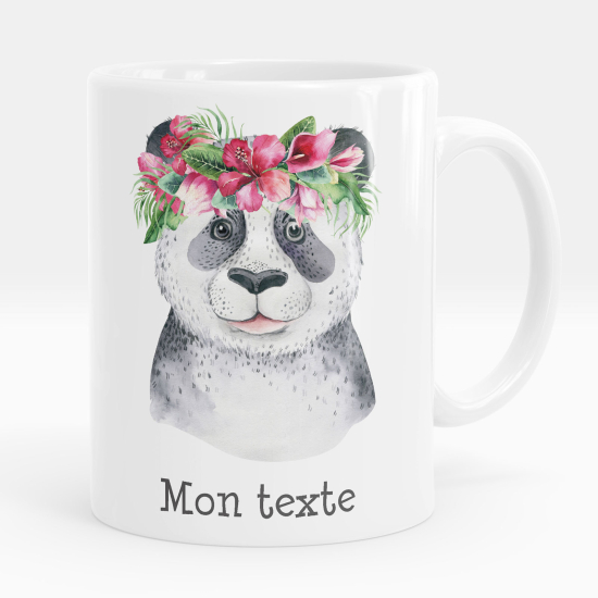 Tazza / Mug personalizzata - Panda fiori