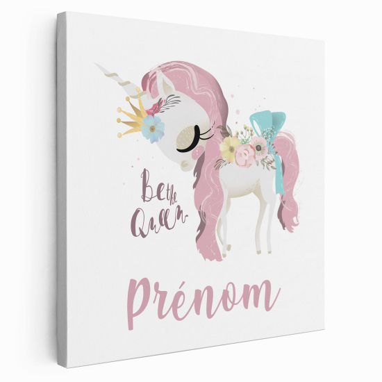 Tela per bambini personalizzata - Licorne sia la regina