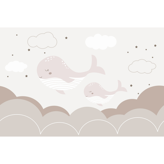 Carta da parati panoramica per bambini - Balene