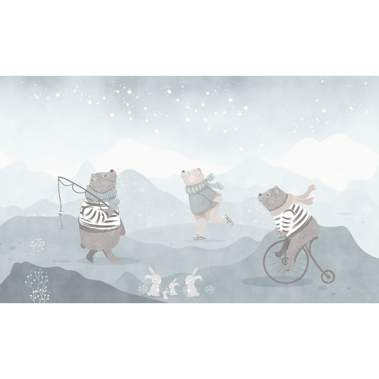 Carta da parati panoramica per bambini - Orsetti