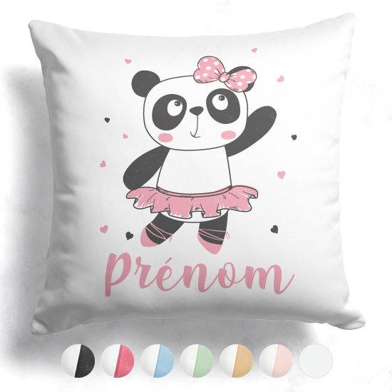 Cuscino bicolore personalizzato - Ballerina panda