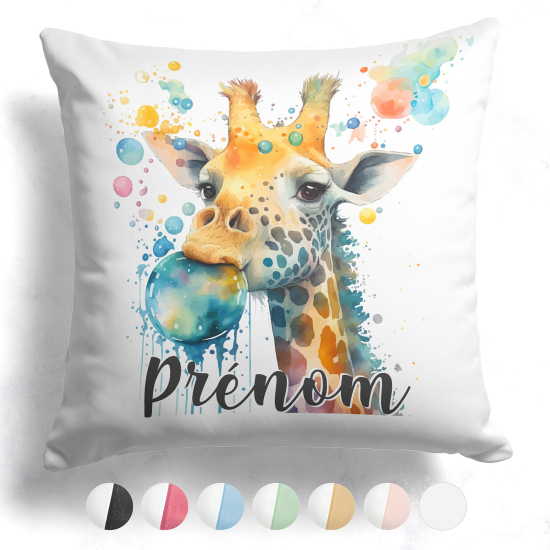 Cuscino bicolore personalizzato - Giraffa