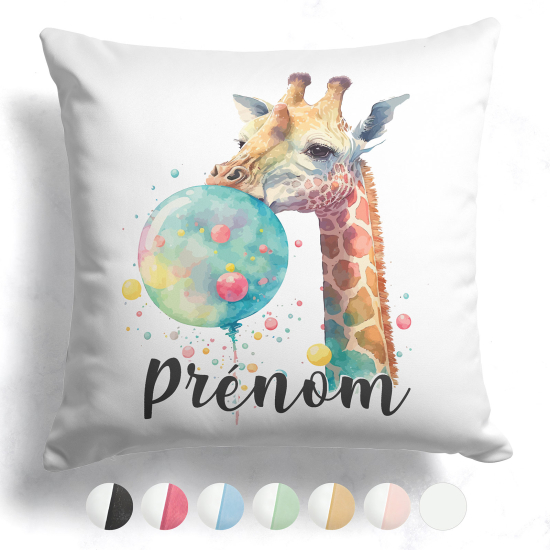 Cuscino bicolore personalizzato - Giraffa palloncino