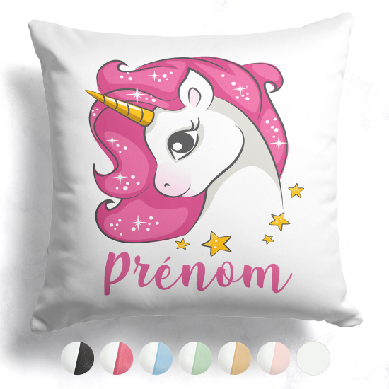 Cuscino bicolore personalizzato - Unicorno